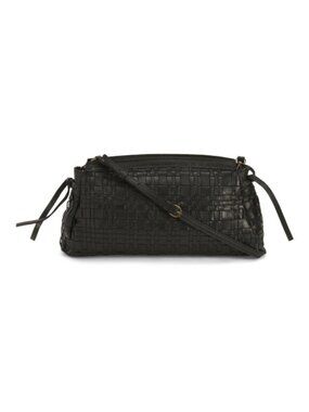 VILENCA Leather Woven East West Clutch